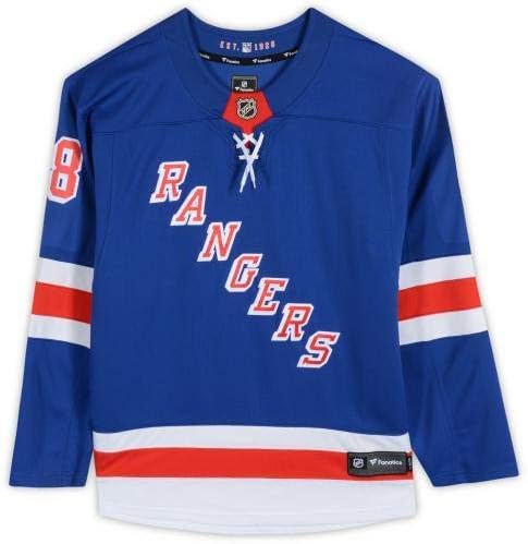 Çerçeveli Jacob Trouba New York Rangers İmzalı Mavi Fanatikler Ayrılıkçı Jersey-İmzalı NHL Formaları