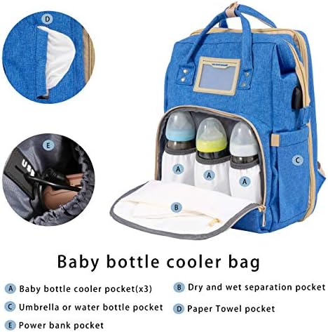 Bebek bezi çantası Sırt Çantası ile Seyahat Beşik, taşınabilir Bebek Bezi Çantası Değişen Yatak için Kız Erkek Büyük Kapasiteli