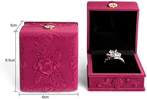 YKBTP Kadife Kabartmalı Mücevher Kutusu Yüzük Küpe Bilezik Ekran Hediye Kutusu (Renk: Kırmızı, Boyut: Bir Boyut)