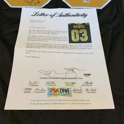 2003 New Orleans Saints Takımı İmzalı Otantik Oyun Forması PSA DNA COA İmzalı NFL Formaları İmzaladı