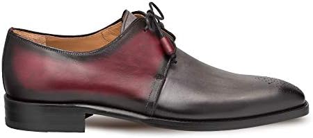 Mezlan Montes-Erkek Lüks Bağcıklı Elbise Ayakkabıları-İki Tonlu El Perdahlı İtalyan Dana Derisi Deri ile Klasik 2 Delikli Düz