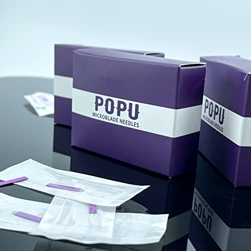 POPU 100 adet Tek Kullanımlık Dövme Microblading İğneler Kalıcı Makyaj Manuel Kaş Bıçakları için 18 U Şekli