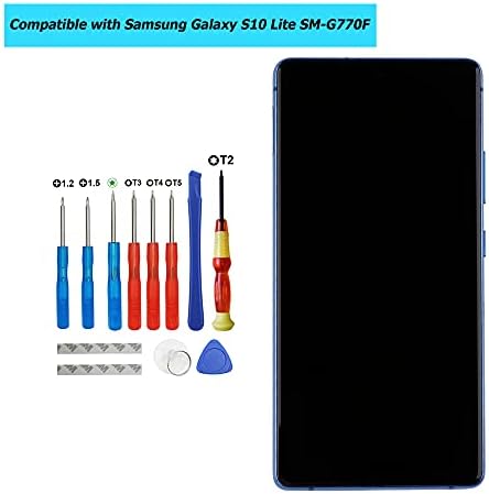 Vvsıaleek Süper AMOLED ile Uyumlu Samsung Galaxy S10 Lite SM-G770F SM-G770U1 6.7 inç Prizma Mavi LCD dokunmatik Ekran Ekran ile
