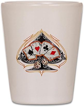 Bir Tür Poker Maça Dört Atış Cam Beyaz