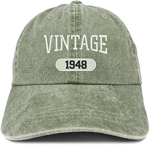 Trendy Giyim Mağazası Vintage 1948 İşlemeli 74. Doğum Günü Yumuşak Taç Yıkanmış Pamuklu Kap