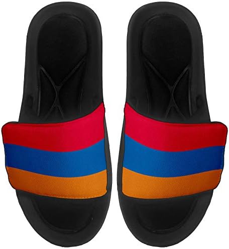 ExpressİtBest Yastıklı Slide-On Sandalet / Erkekler, Kadınlar ve Gençler için Slaytlar - Ermenistan Bayrağı (Armenian) - Ermenistan