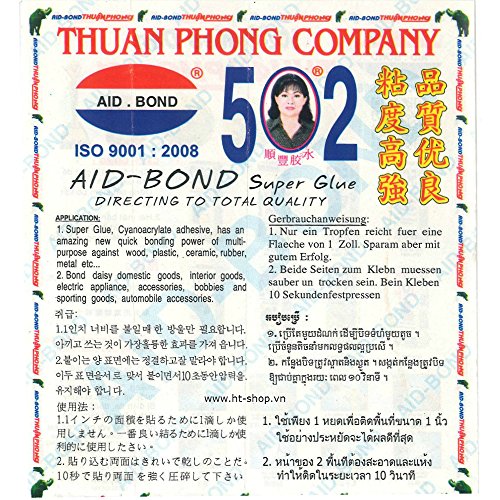 4 Kutu, 502 Yardım Bağı Süper Yapıştırıcı, Thuan Phong Markası, Siyanoakrilat Yapıştırıcı 20gr