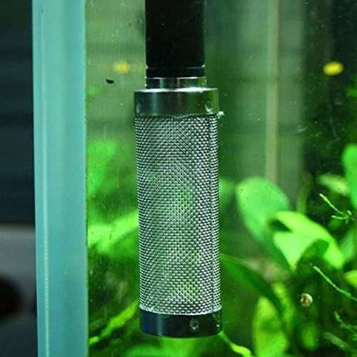 uxcell Metal Akvaryum Balık Tankı Silindir Şekilli Emme Kapağı Filtre Tüpü Gümüş Ton