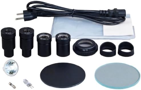 OMAX 3.5 X-90X Zoom Trinoküler Stereo Mikroskop ile Çift Illmination Sistemi ve Ek Gooseneck ve Fiber halka ışık