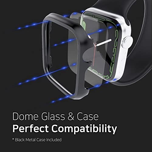 Whitestone Dome Cam Apple Izle Serisi 7 ıçin 45mm Temperli Cam Ekran Koruyucu [Sıvı Dağılım Teknoloji] Metal Kasa Ile Apple Izle