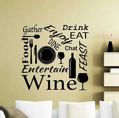 Mutfak Duvar Çıkartması Kelime Bulut Şarap Yemek Yemek Dekor Yemek Odası vinil yapışkan Yazı Hediye Odası Sanat Stencil Dekor