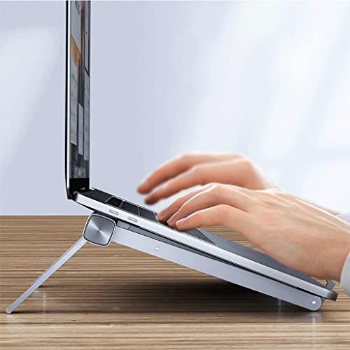 Manyetik Katlanır Hafif Laptop Standı, Asma Taban Çerçevesi, tek Tuşla Çoklu Hız Ayarı (Renk : Gümüş)