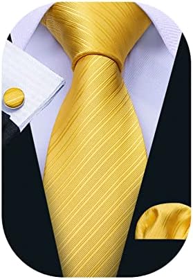 Barry.Wang düz erkekler kravatlar düğün iş mendil kol düğmeleri kravat seti düz renkler için