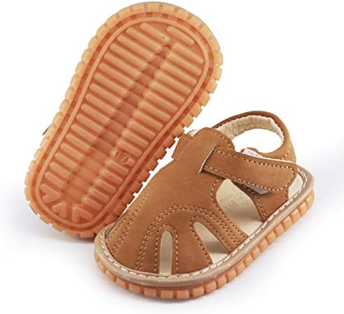 Erkek bebek Kız Yaz Bebek Gıcırtılı Sandalet Premium Kauçuk Taban Kapalı Toe Kaymaz Ayakkabı Toddler Ilk Yürüyüşe