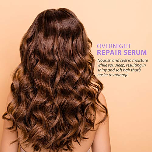 L'emarie Overnight Repair Hair Treatment Hasarlı, Aşırı işlenmiş ve Renkle İşlenmiş Saçlar için Bırakma Serumu 8.6 Ons