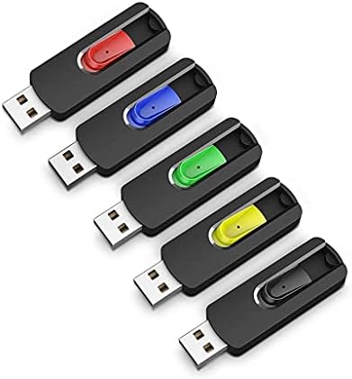CUJUX 5 ADET Flash Sürücü USB 2.0 Memory Stick Geri Çekilebilir Atlama Sürücü Renkli Zip Sürücüler (Kırmızı, Mavi, Yeşil, Sarı,