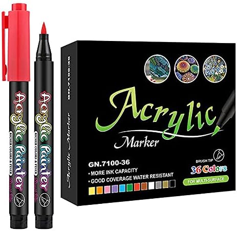 Akrilik Boya işaretleme kalemleri,URMAGİC 36 Renkli boya kalemleri, Su Geçirmez Boya işaretleyici Kalem Seti, Sanat İşçiliği
