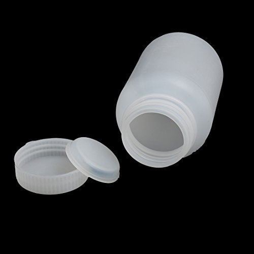 uxcell 5 Adet 60 ml HDPE Plastik Vidalı Kapak Geniş Ağız Reaktif Depolama Şişesi Temizle Beyaz