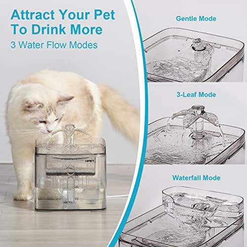 NPET Kedi su çeşmesi, 3L Otomatik Pet içme çeşmesi Köpek su sebili ile Dört Eylem Filtre