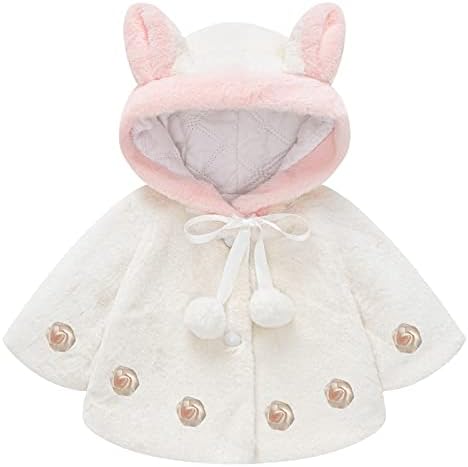 Toddler Bebek Bebek Erkek Kız Pelerin Ceket Elbise Kapşonlu Flanel Şal Sevimli