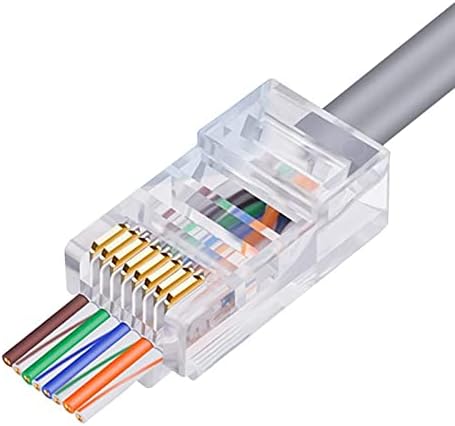 Konnektörler 100 adet RJ45/RJ-11 Bağlayıcı Altın PlatedPass Ethernet Kabloları Aracılığıyla Modülü Fiş Ağ Kristal Kafaları Profesyonel