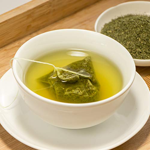 TeaYong Organik Yeşil Çay Poşetleri 50 Sayım (1 paket) Düşük Kafein Geleneksel Premium Aromalı Klasik Çay USDA Sertifikalı ve