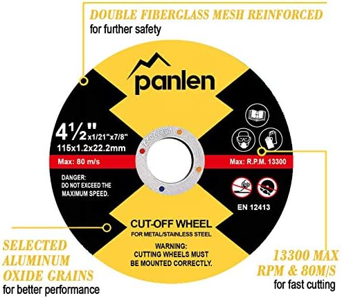 Metal için 25 Paket 4.5 İnç Kesme Tekerlekleri, Birinci Sınıf Malzemeler Paslanmaz Çelik Kesme Tekerleği,Panlen tarafından Açılı