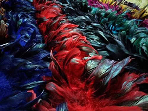 Jeniorr 2 Metre Doğal Horoz Tüyler Boa için El Sanatları Düğün Parti Elbise Dekorasyon Tavuk Kanatları Tüyleri Eşarp Kabarık