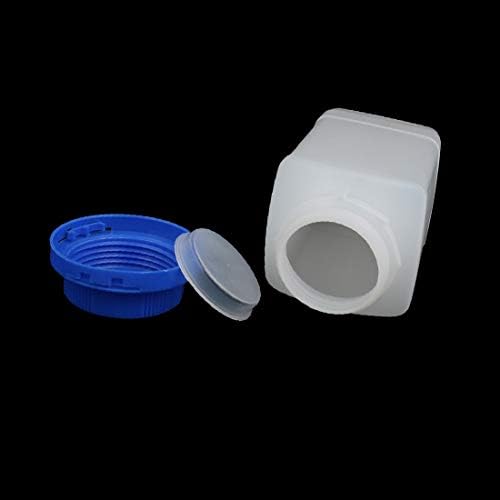 X-DREE 2 Adet 34 oz HDPE Plastik Mavi Kapak Geniş Ağız Kare Etiket Kimyasal Reaktif Şişesi(2 Adet 34 oz HDPE Plastik Mavi Kapak