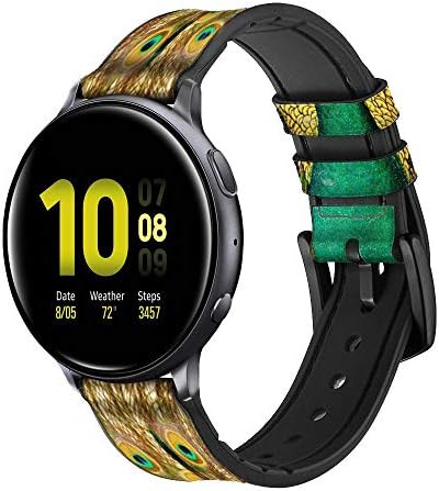 CA0061 Tavuskuşu Deri ve Silikon akıllı saat Band Kayışı Samsung Galaxy İzle, Watch3 Aktif, Active2, Dişli Spor, dişli S2 Klasik