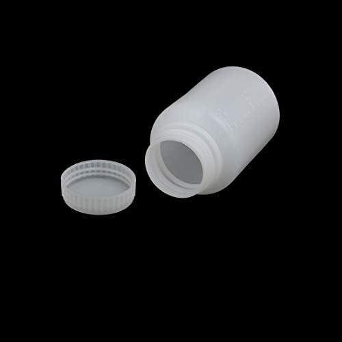 EuısdanAA 100 ml PE Plastik Yuvarlak Şekilli Mezun Laboratuvar Deney Şişesi Beyaz 5 adet (Botella de experimento de laboratorio