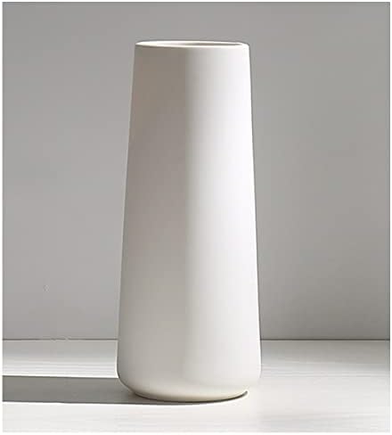 Seramik Vazolar-İskandinav Minimalizm Tarzı Dekorasyon, Mantel için Zarif Vazo, Masa, Oturma Odası Dekorasyon, Beyaz Modern Geometrik