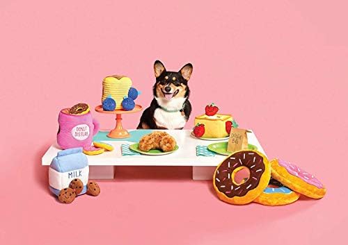 ZippyPaws Food Buddies Burrow Interactive Dog Toys-Saklambaç Köpek Oyuncakları ve Köpek Oyuncakları, Renkli Gıcırtılı Köpek Oyuncakları