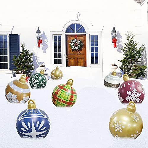 Açık Noel PVC Şişme Dekore Top2323. 6 inç Dev Noel Şişme Top Noel Ağacı dekorasyonlar Indoorchristmas Desen Şişme Kapalı Açık
