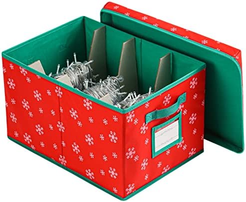Noel ışık saklama kutusu ile 3 karton Sarar [1-pack] Noel Tatil ampuller saklama kapları Depolama Organizatörler Kovaları (Kırmızı,