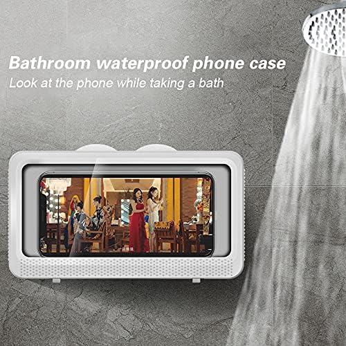 Su geçirmez Duş telefon tutucu telefon tutucu Su Geçirmez Duvar Montaj Dönebilen Depolama Raf Banyo Telefon Raf için Duş Banyo