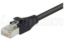 L-Com/Infinite Electronics-TRD695SCR-BLK - 50-Korumalı Cat 6 Kablo, RJ45 / RJ45 PVC Kılıf, Siyah 50,0 ft