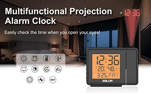 Projeksiyon Çalar Saatli Radyo, USB Şarjlı Dijital Çalar Saat / Tavanda Projeksiyon, Yüksek Sesli Çift Çalar Saat, Ağır Uyuyanlar