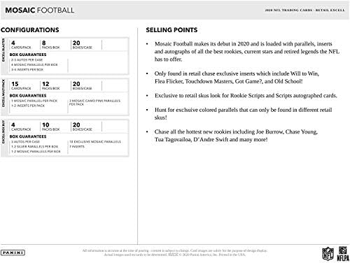 2020 Panini Mozaik NFL Futbol BLASTER kutusu (32 kart / bx)