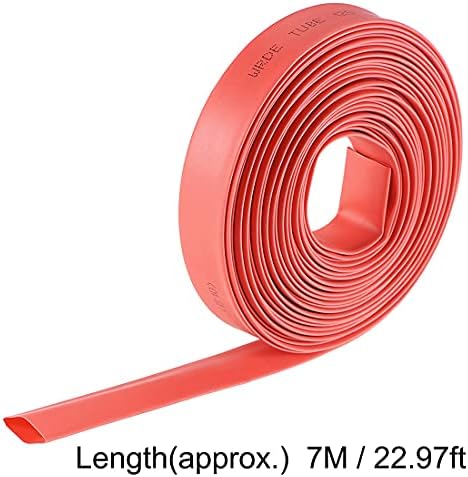 KFıdFran ısı Shink boru, 3/8(10mm) Dia 17mm düz genişliği 2: 1 oranı Daralan Tüp kablo kılıfı 7 M-Kırmızı (Schrumpfschlauch,