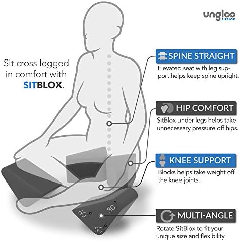 Ungloo SitBlox Meditasyon Yoga Bloğu (1 Çift) Kalça ve Dizleri Desteklemek için Yüksek Yoğunluklu EVA Köpük Bloğu