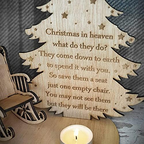 Sevdiklerinizi Hatırlamak için Noel Anma Mum Süsleme, Cennette DIY Merry Christmas Bellek Tealight Şamdan Tutucular (A)