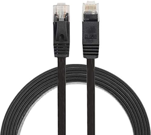 1.8 m CAT6 Ultra İnce Düz Ethernet Ağ LAN Kablosu, Yama Kablosu RJ45 (Siyah) LAN Ethernet (Siyah renk)