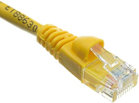 POWERFLUX Cat6 Ethernet Kablosu 14 Ft (50 Paket) - Cat6 Yama Kablosu, Cat6 Kablosu, Cat6 Ağ Kablosu, İnternet Kablosu - (Sarı)