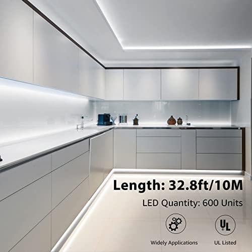 Olafus beyaz LED şerit ışıklar 32.8 ft ve 16.4 ft Güç adaptörü ile
