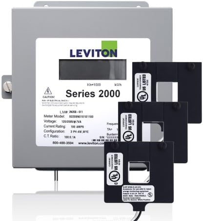 Leviton 2K208 - 1D Serisi 2000 208 V 3P4W 100A Talep Kapalı Kiti ile 3 Bölünmüş Çekirdek CTs