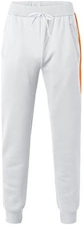 HONGJ Sweatpants Mens için, Bahar İpli Çizgili Renk Blok Patchwork Sokak Pantolon Slim Fit Casual koşucu pantolonu