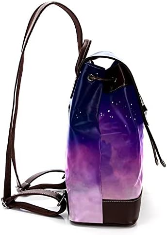 Yıldızlı Gökyüzü Mor Uzay Sırt Çantası Kadınlar için Moda Deri Sırt Çantası seyahat çantası Bayanlar omuzdan askili çanta
