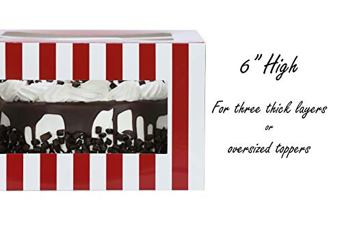 Şekerleme Koruma Karton Kek Kutuları: 10 x 10 x 6 İnç Boyunda Kek Kutusu Kek Panoları ile Set-Düğün için Pencere Panelleri ile