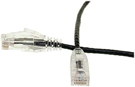 Cat6 Siyah İnce Ethernet Patch Kablo, Snagless / Kalıplı Çizme, 7 Ayak